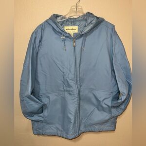 Eddie Bauer Blue Hooded Waterproof Jacket